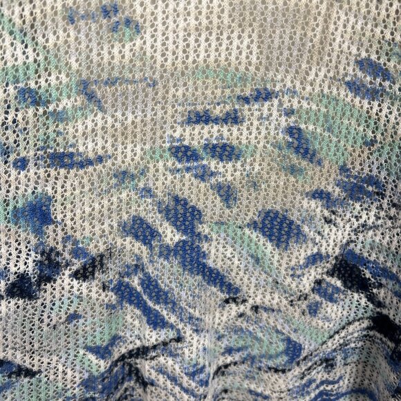 Nic+ Zoe Cardigan Sweater Womens 3X Blue White Linen Blend Open Knit 3/4 Sleeve - Picture 9 of 11